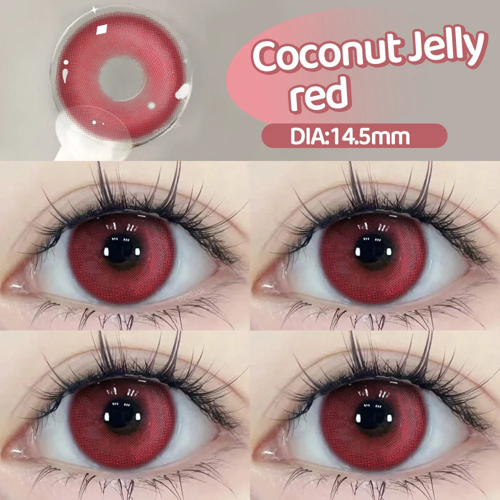 2pcs/pair Cyber Series Halloween Colored Contact Lenses for Makeup Eyes Big Pupils Red Contact Lenses Brown Lens Myopia