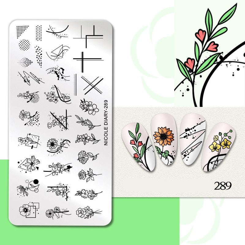 Halloween Series Nail Art Stamping Plates Snake Butterfly Designs Nail Polish Flower Printing Stamp Template Tools