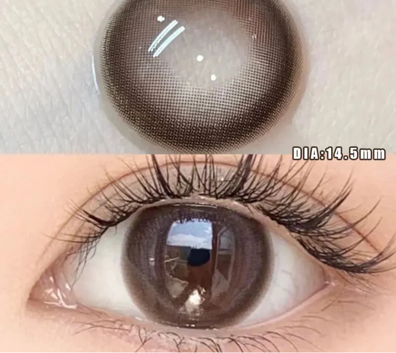 1 Pair Big Eyes Black Lenses 14.5MM Korean Natural Lenses - 0.00 To - 8.00 Diopter Lenses 1 Day Use Beauty Makeup Lens