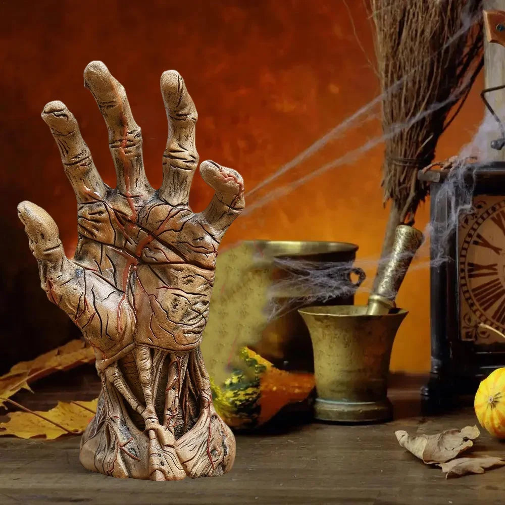 Scary Dismembered Arm Hand Halloween Sculpture Realistic Horror Prop for Haunted House Party Decoration Creepy Garden Art