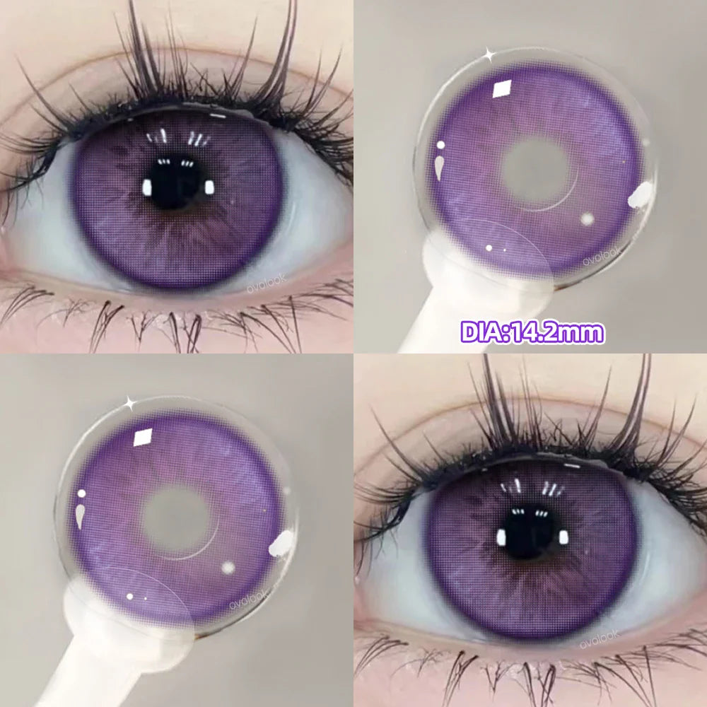 1 Pair Myopia Prescription Colored Contact Lenses Fashion Lens Beauty Pupils Blue Eye Color Lenses Purple Eye Lenses