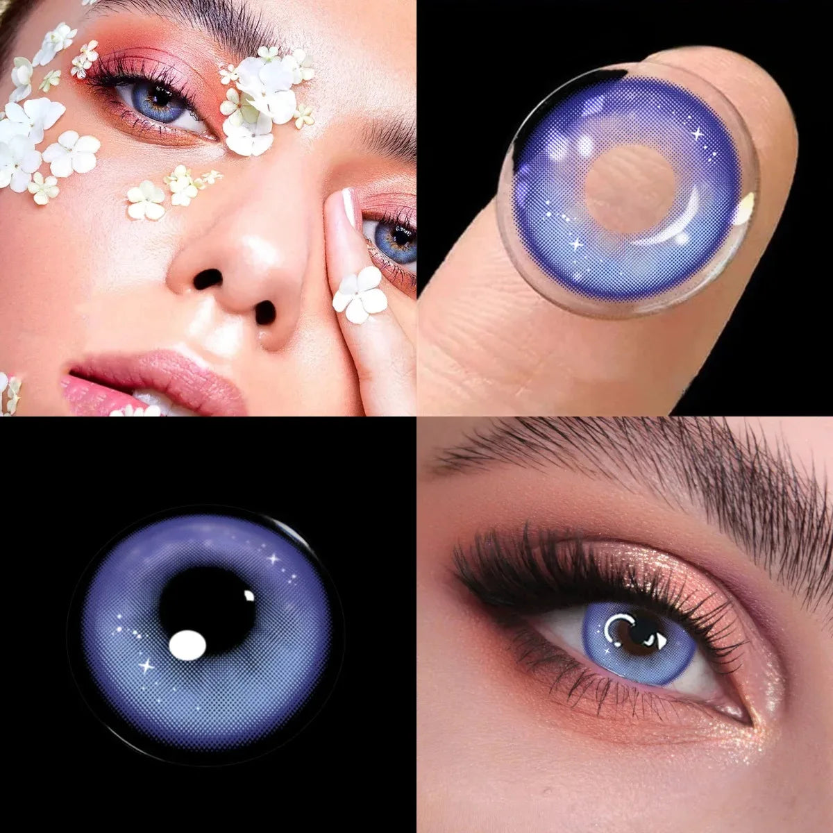 Eyes Color Contacts Colored Contact Lenses Lens Small Pupil Enlarge Beauty Violet 14.2mm 2Pcs 6 Months Half Year Use