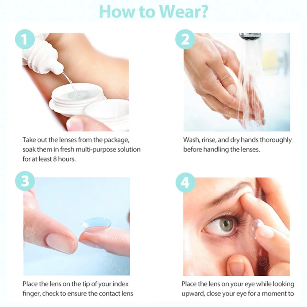 2PCS Natural Blue Contact Lenses for Eyes with Prescription Beauty Pupils Contact Lens Cosmetics Fast Shipping Yearly