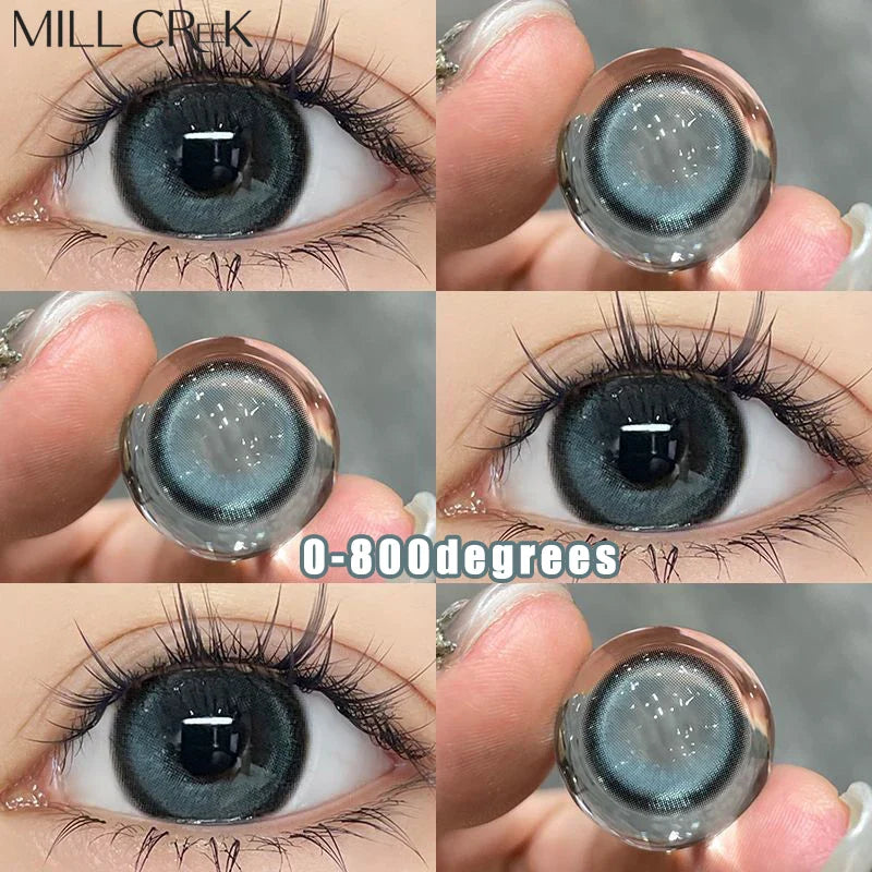 2PCS Contact Lenses Myopia Prescription Lenses With Diopters Grey Colored Contacts for Eyes Cosmetics Beauty Pupil
