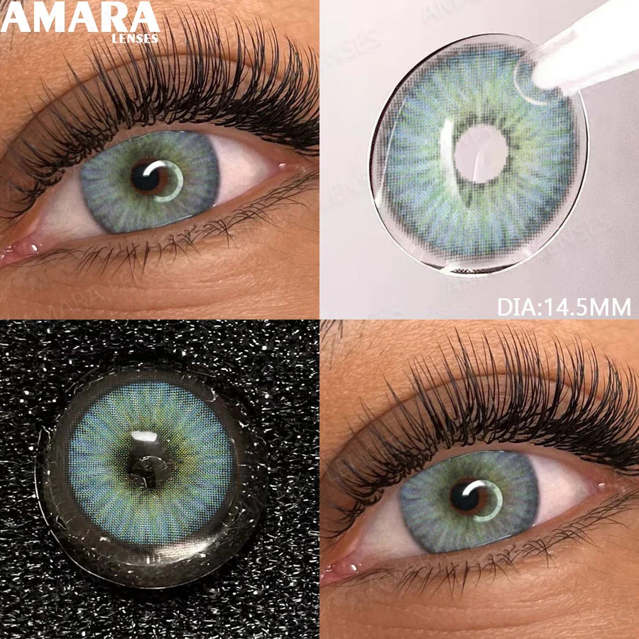 1 Pair soft Lenses Colored Contact Beauty Colored Pupils Green Contact Lenses Natural Look Lenses Women Brown Pupils