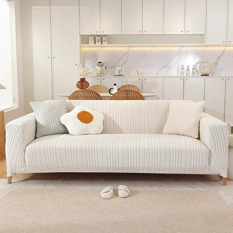 Jacquard Stretch Sofa Cover 1/2/3/4 Seater Elastic Slipcover Pet Anti-Scratch Dustproof Anti-Slip Full Wrap Cover Sofa Protector