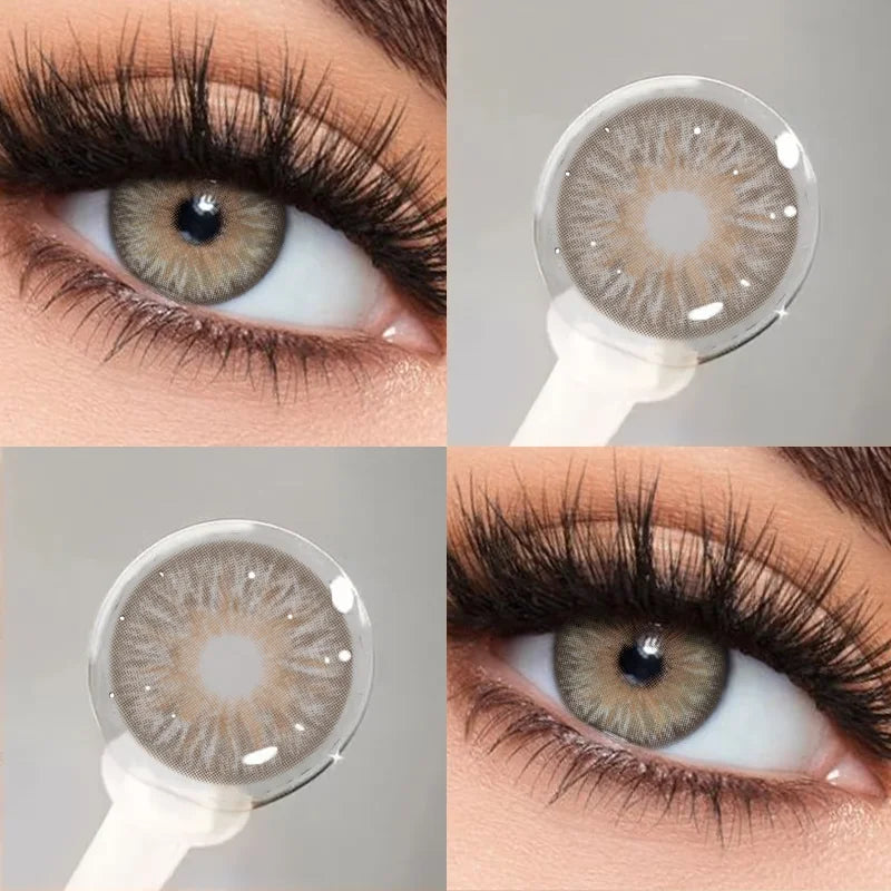 2PCS Colored Contact Lenses for Eyes Natural Blue Contact Lens Brown Pupils Fashion Lenses Eyes Makeup Beauty Yearly