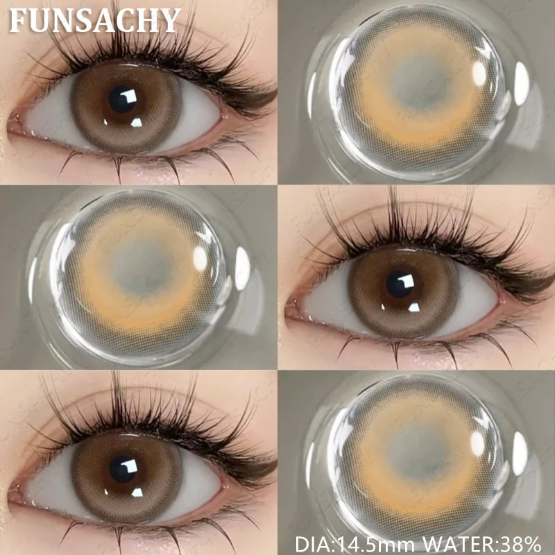 1 Pair Myopia 0~-8.00 Degree Color Contact Lenses for Eyes Natural Lenses with Prescription Diopter Eye Contacts Yearly