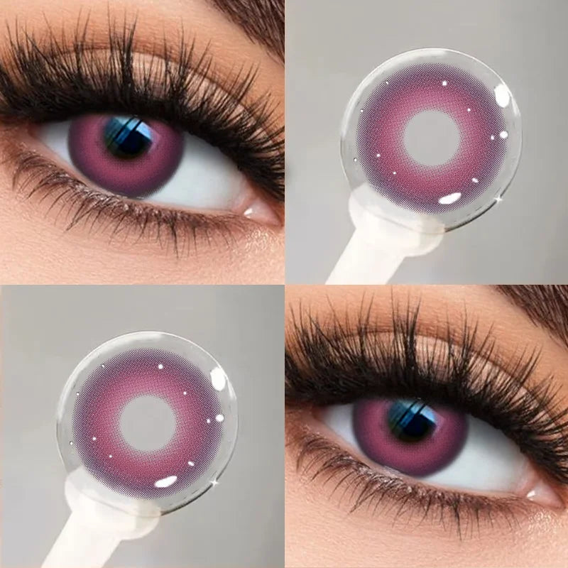1Pair Purple Color Pupils Anime Contact Lenses with Degree Cosplay Accessories Color Korean Lens Beauty Fast Shipping