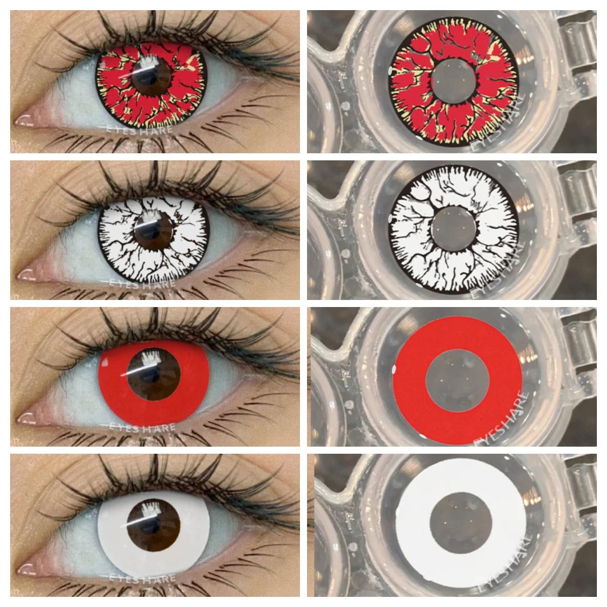 Crazy Halloween Cosplay Anime white Color Contact Lenses for Eyes red Beauty Pupils Role Playing Party Yearly use