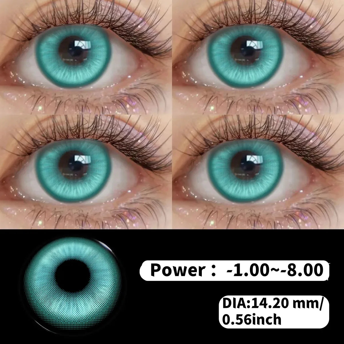 Eye Eyes Color Contacts Colored Contact Lenses Lens Small Pupils Myopia Cosplay Anime Cute 2Pcs 12 Months 1 Year Use