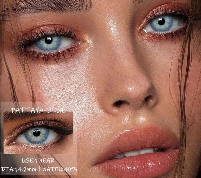 1Pair Color Contact Lenses for Eyes Blue Eye Lenses Natural Gray Pupils for Eyes Green Lenses Yearly Use Eye Contacts