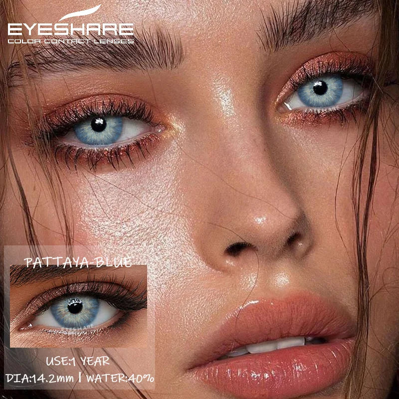1Pair Color Contact Lenses for Eyes Blue Eye Lenses Natural Gray Pupils for Eyes Green Lenses Yearly Use Eye Contacts
