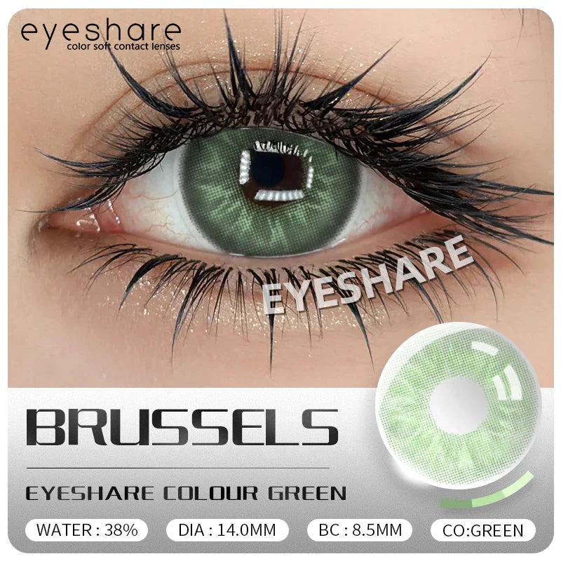 2Pcs Colored Contact Lenses for Eyes Natural Blue Eyes Lenses Gray Pupils High Quality Green Contacts Yearly Disposable