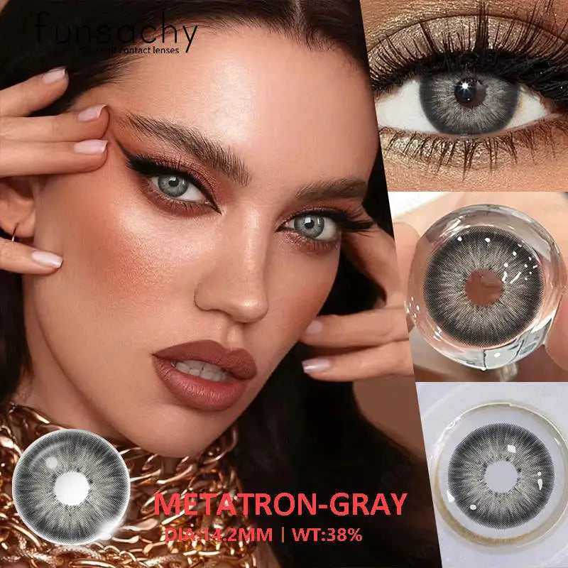 1 Pair Fashion Color Contact Lenses for Eyes Korean Brown Natural Soft Lenses Beautiful Cosmetic Gray Pupils Blue Lens