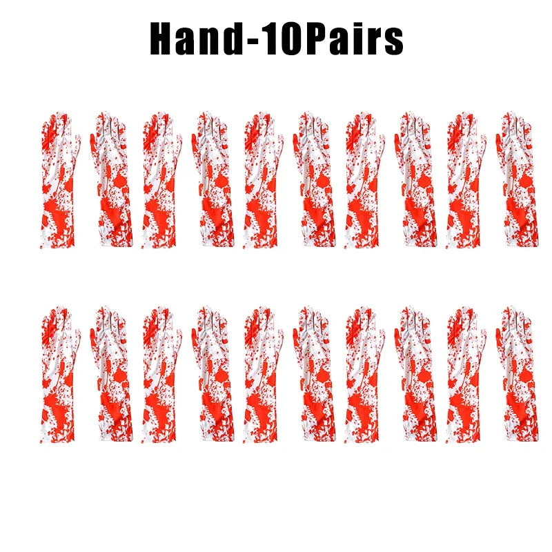 Gory Blood Splatter Gloves Ultra-Realistic Halloween Prop for Terrifying Bloody Hands Effect Perfect for Haunted House Actors