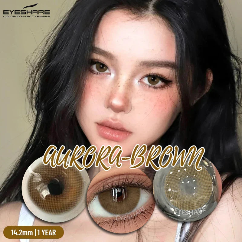 1 Pair Color Contact Lenses for Eyes Color Pupils Natural Brown Lenses Beautiful Pupils Cosmetic Gray Eye Lenses Yearly