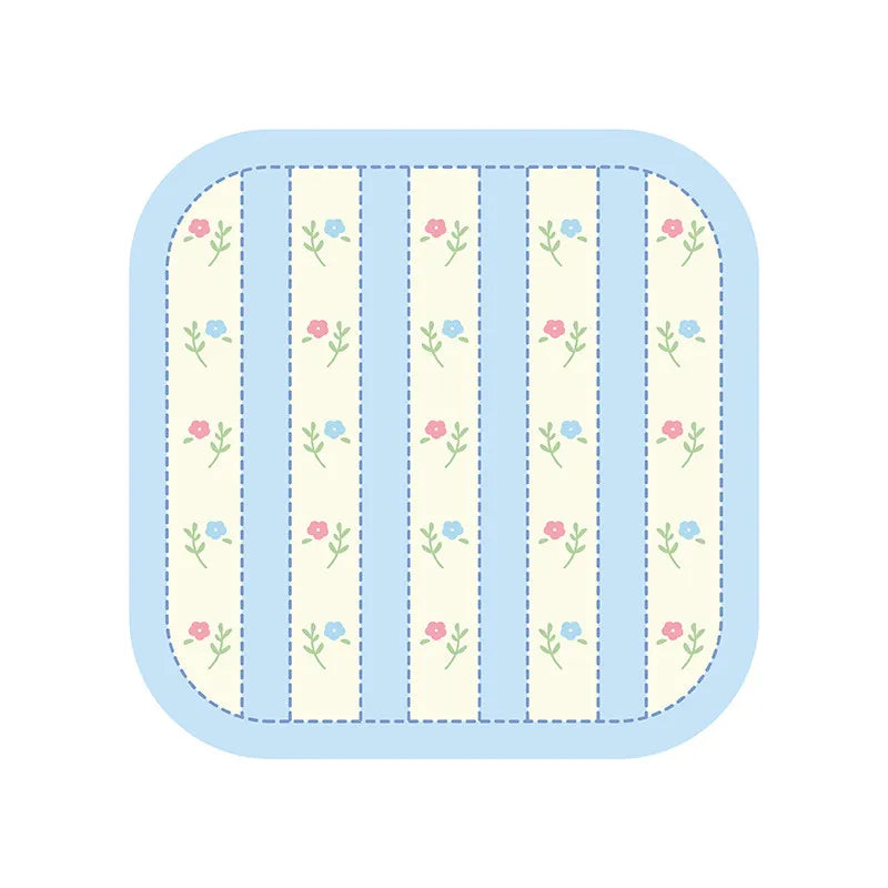 Sweet Korean Style Floral Table Mat Absorbent Non-Slip Heat Insulated Pad Lightweight Bowl Cup Coaster Girls Room Home Gift