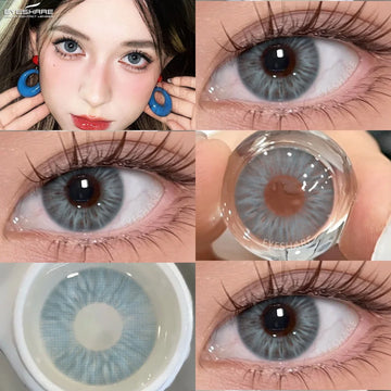 2pcs Blue Color Contact Lenses Natural Gray Eye Lens Beautiful Pupils Yearly Fashion Brown Softlens Cosmetics