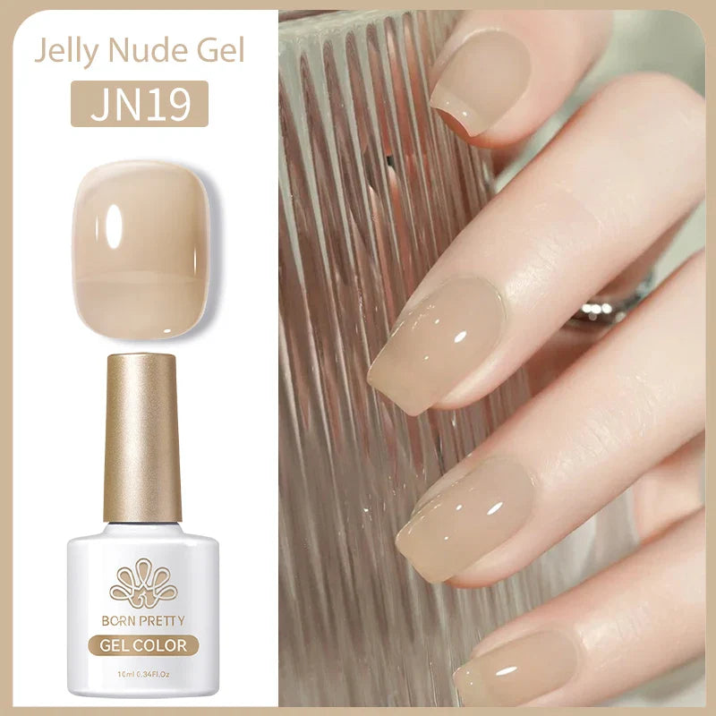 Transparen Gel Nail Polish Pink Jelly Nude Semi Transparent French Nail Camouflage UV Gel Varnish Soak Off Nail Art