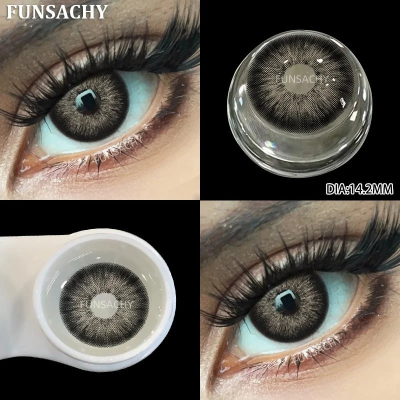 1 Pair Fashion Color Contact Lenses for Eyes Korean Brown Natural Soft Lenses Beautiful Cosmetic Gray Pupils Blue Lens