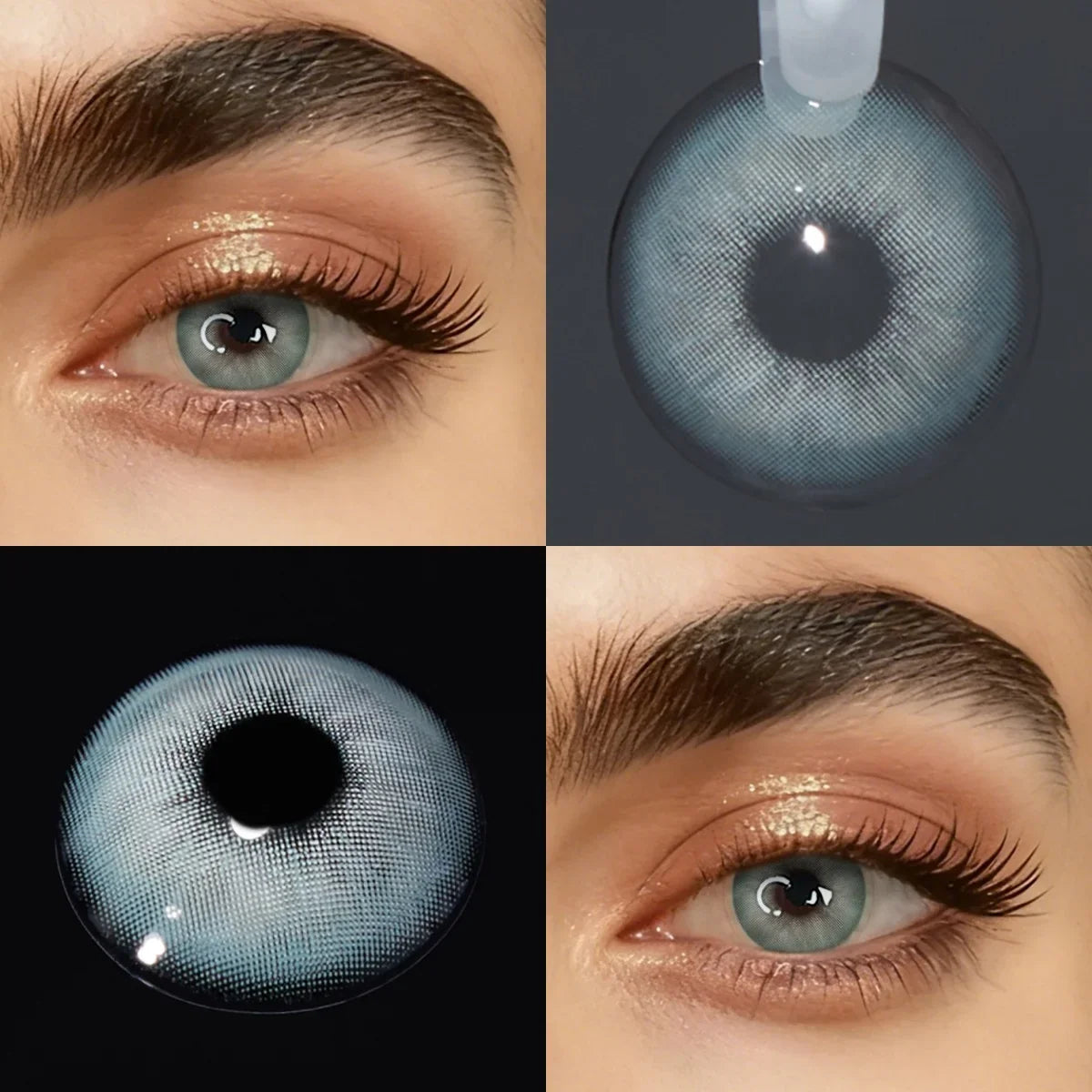 Rome Times Grey 14.2mm Small Pupil Natural Colored Contact Lenses Yearly Disposable Fashion Eye Contacts for Daily Makeup