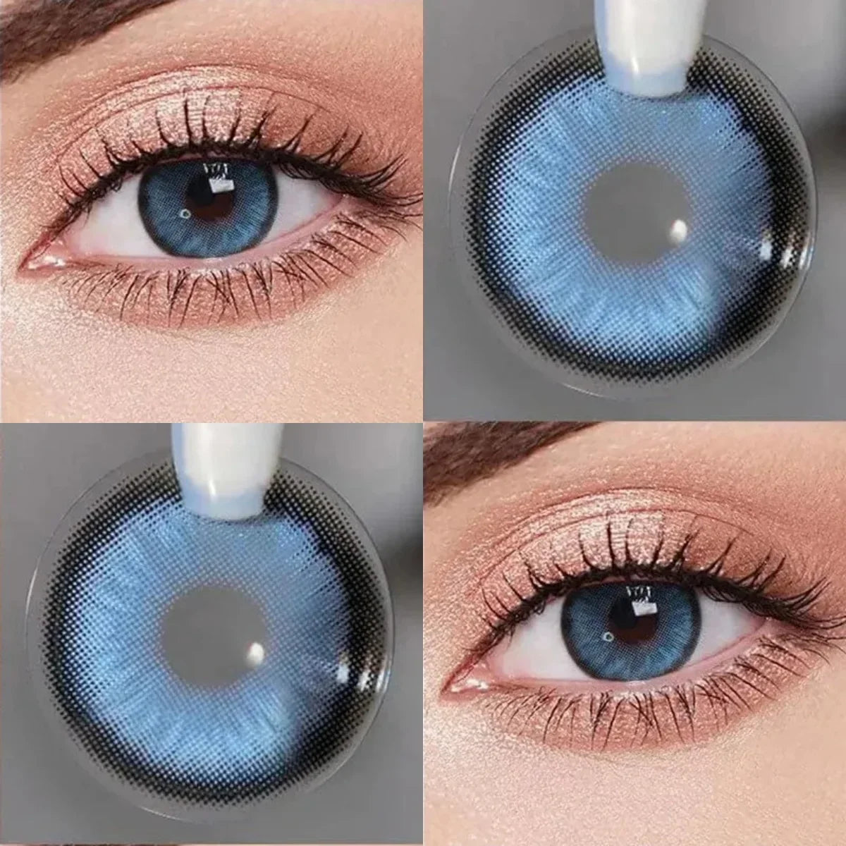 Natural Gray Colored Contact Lenses,  Soft Eye Lenses for Daily Wear, Office, Dating, Party, Travel & Beauty Makeup