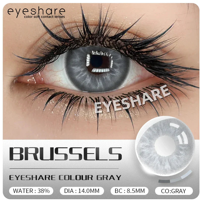 2Pcs Colored Contact Lenses for Eyes Natural Blue Eyes Lenses Gray Pupils High Quality Green Contacts Yearly Disposable