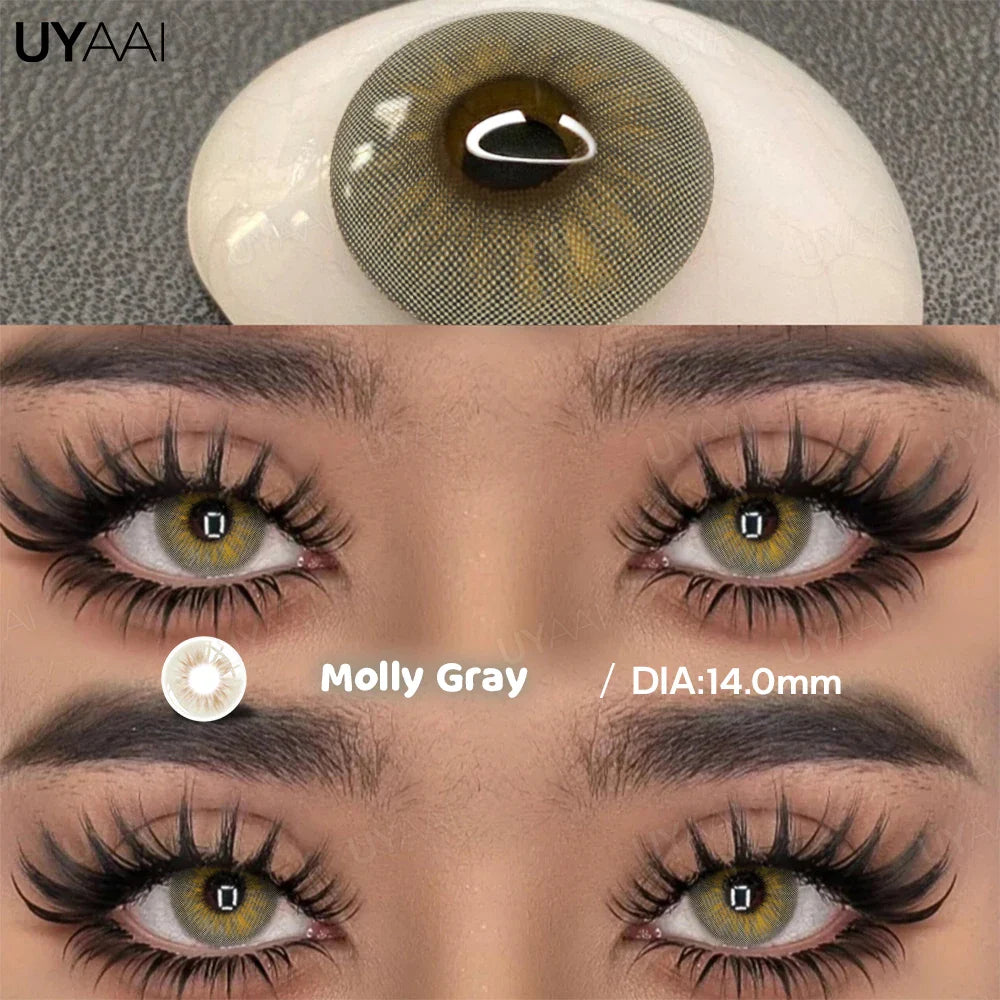 Wild Color Payoff Color Contacts Lenses Unique Multi-Tonal Radiating Design for Mesmerizing Eyes, Brown/Green/Gray,
