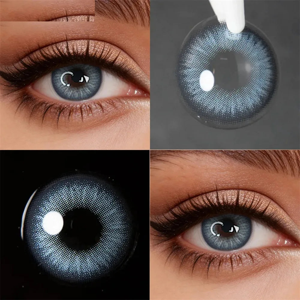 Eyes Color Contacts Colored Contact Lenses Lens Small Pupils Natural Beauty Blue 2Pcs 6 Months Half Year Use