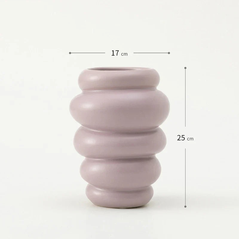 Ceramic Vase Matte Irregular Tabletop Flower Arrangement Device Hydroponic Vases Home Decoration