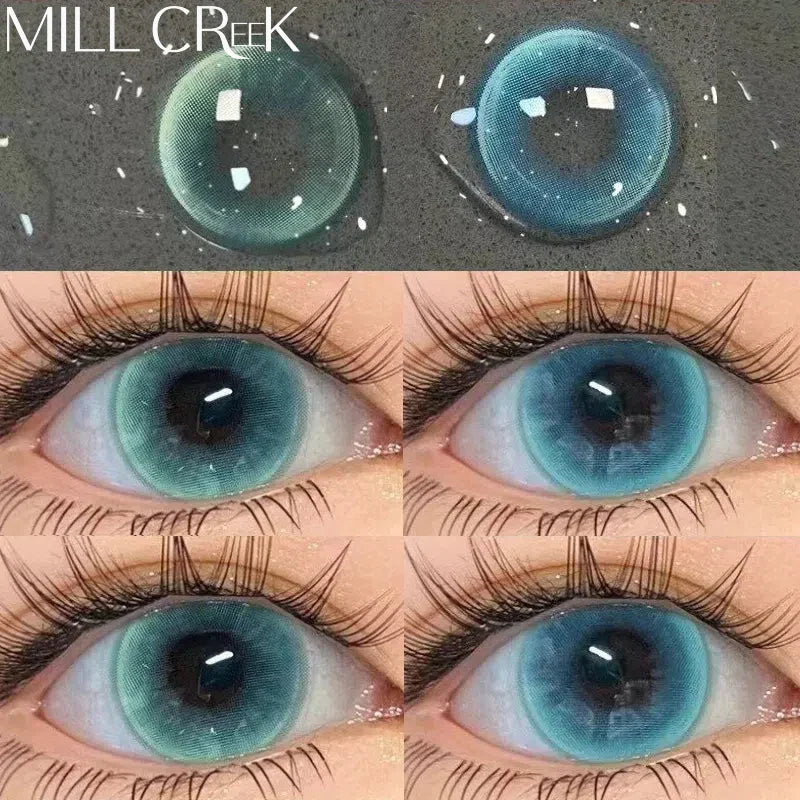 2pcs/Pair Myopia Natural Korean Lens Color Contact Lenses Blue Contact Lens Green Pupil Beauty Eyes Lenses Makeup New