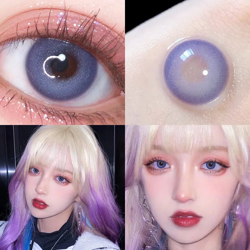 Colored Lenses For Eyes with Diopter Myopia Eyes Contacts Lens Beauty Pupil 1 Pair Natural Cosmetics Yearly New