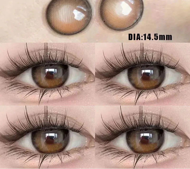 2Pcs Natural Eyes Contacts Lenses Myopia Prescription Circle Colored Lenses Beauty Pupil Makeup Lens Yearly