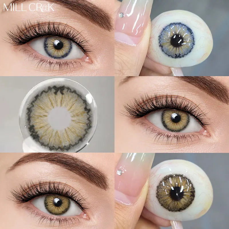 2PCS 1Year Contact Lenses for Eyes Natural Beauty Pupils Eyes Lenses Korean Brown Contacts Fashion Green Pupil Lenses
