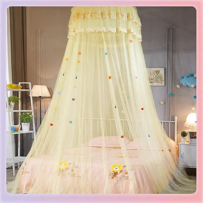 Princess Style round Top Mosquito Net Pink Absorbing Ceiling Student Dormitory Bed Curtain Single Double Freshman Condensation