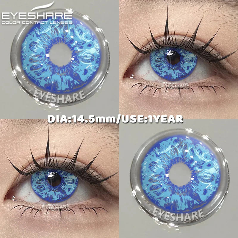 1 Pair red/white cosplay color contact lenses for eyes crazy Halloween Eye makeup Role playing Eye cosmetics color lens