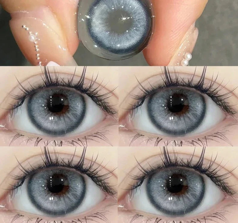 1Pair Blue Eye Lenses Contact Lenses for Eyes Color with Diopters Myopia 0 to -8.00 Degree High Quality Korean Lenses