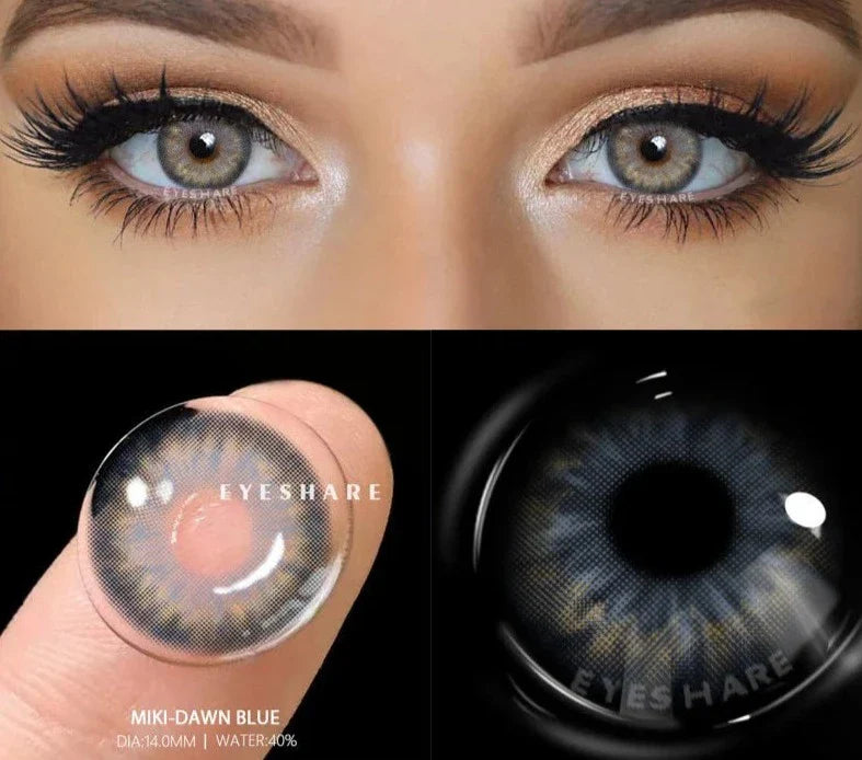 Natural Color Contact Lenses For Eyes 1Pair Multicolor Lens Soft Yearly Blue Eye Contact Beautiful Pupils Beauty Makeup