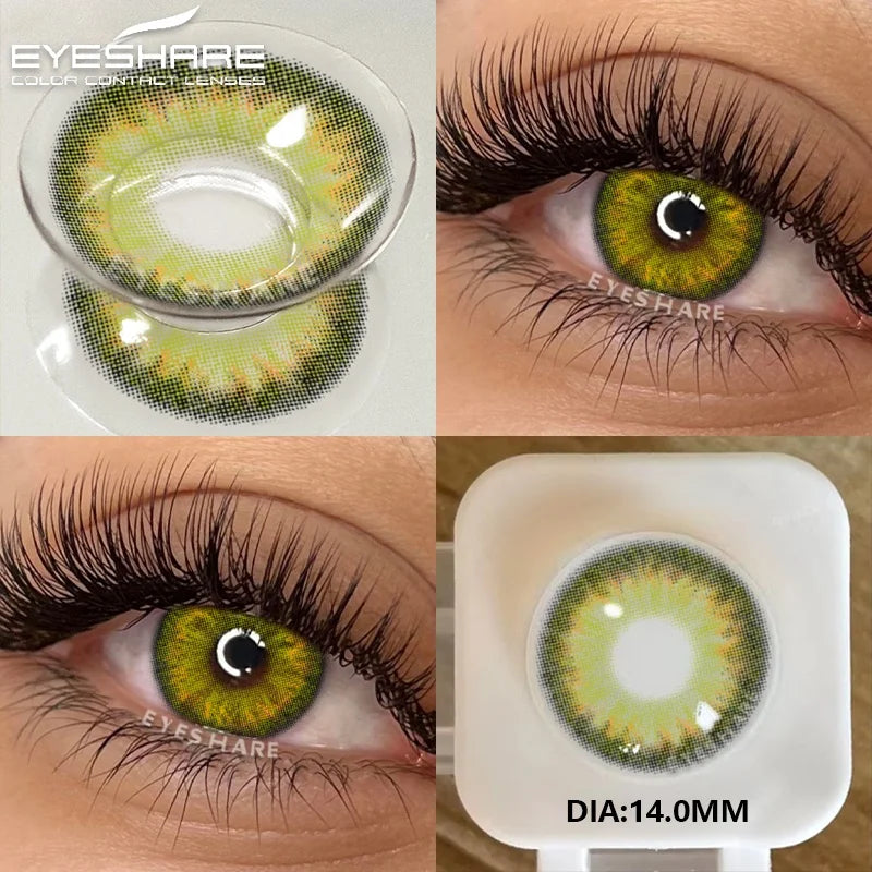 2Pcs Color Contact Lenses for Eyes Natural Gray Eye Lenses Brown Contact Lens Fashion Blue Lenses Green Contacs Yearly