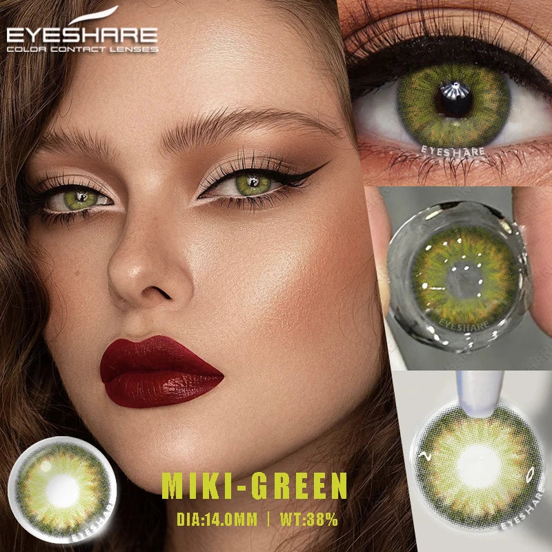 2Pcs Color Contact Lenses for Eyes Natural Gray Eye Lenses Brown Contact Lens Fashion Blue Lenses Green Contacs Yearly