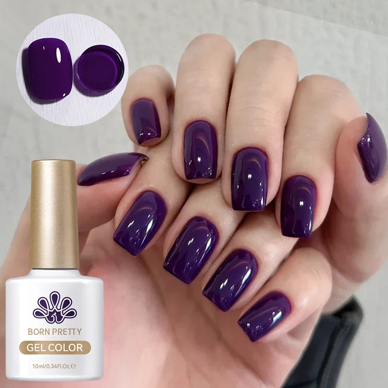 10ml Purple Red Series Gel Nail Polish Winter Dark Purple Nail Art Varnish Semi Permanent Soak Off UV LED Gel
