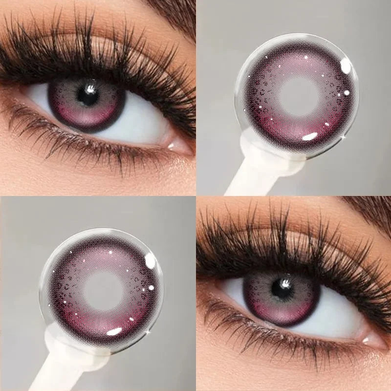 1Pair Purple Color Pupils Anime Contact Lenses with Degree Cosplay Accessories Color Korean Lens Beauty Fast Shipping