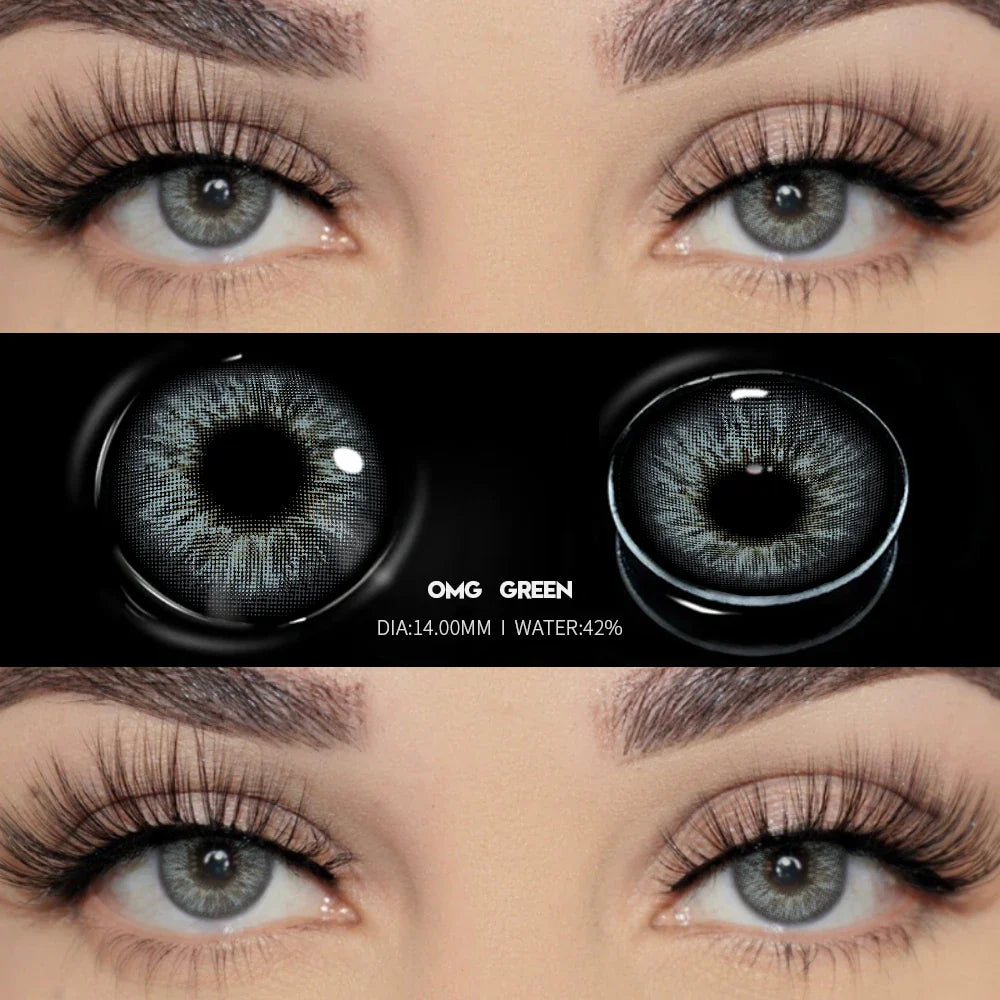 1 Pair Colored Contact Lenses for Eyes Brown Eye Lens Gray Contact Blue Lenses Natural Eye Contact Fashion Lenses