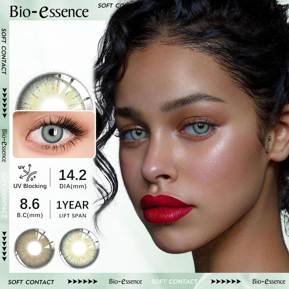 New 1 Pair Coloured Contact Lenses Brown Eye Pupils with Graduated Lens Coloured Contact Lenses for Eyes Grey Lenses