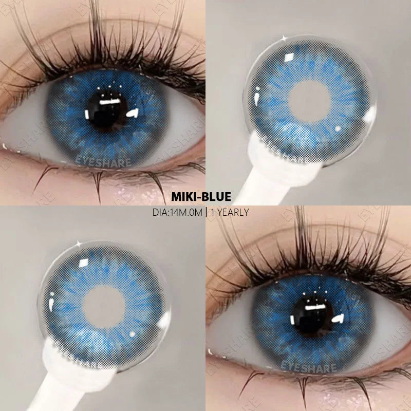 1pair Colored Contacts Lenses for Eyes Fashion Blue Lenses Green Contacts Lenses Yearly Brown Eyes Lens Gray Pupils