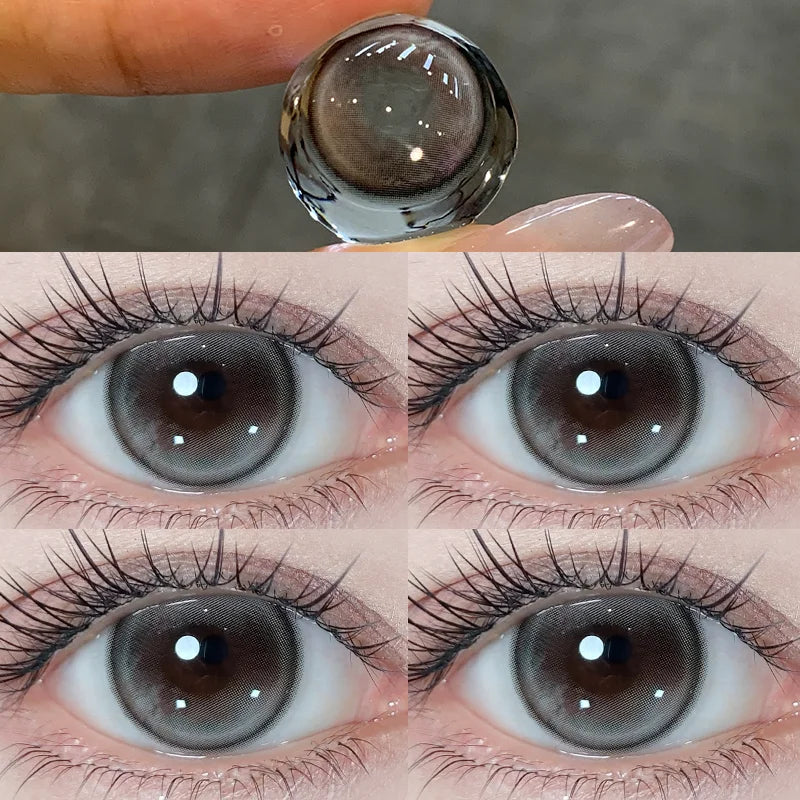 2pcs Colored Contact Lenses for Eyes Brown Lenses with Degree Blue Natural Prescription Eye Korean Natural Lenses