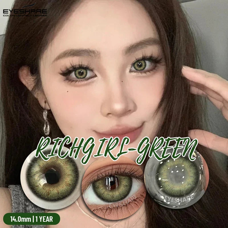 2Pcs Color Contact Lenses for Eyes Natural Gray Contacts Cosmetic Green Eye Color Lens Gray Lenses Blue Contact Lenses