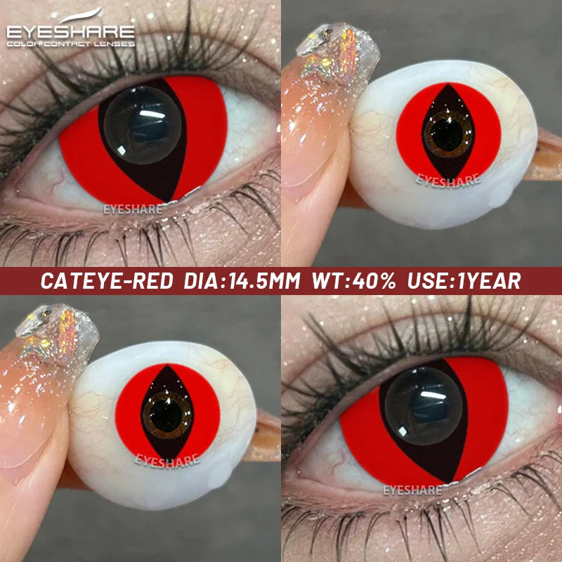 Halloween cosplay color contact lenses for eyes black/red/white Anime Accessories colorful fashion lenses