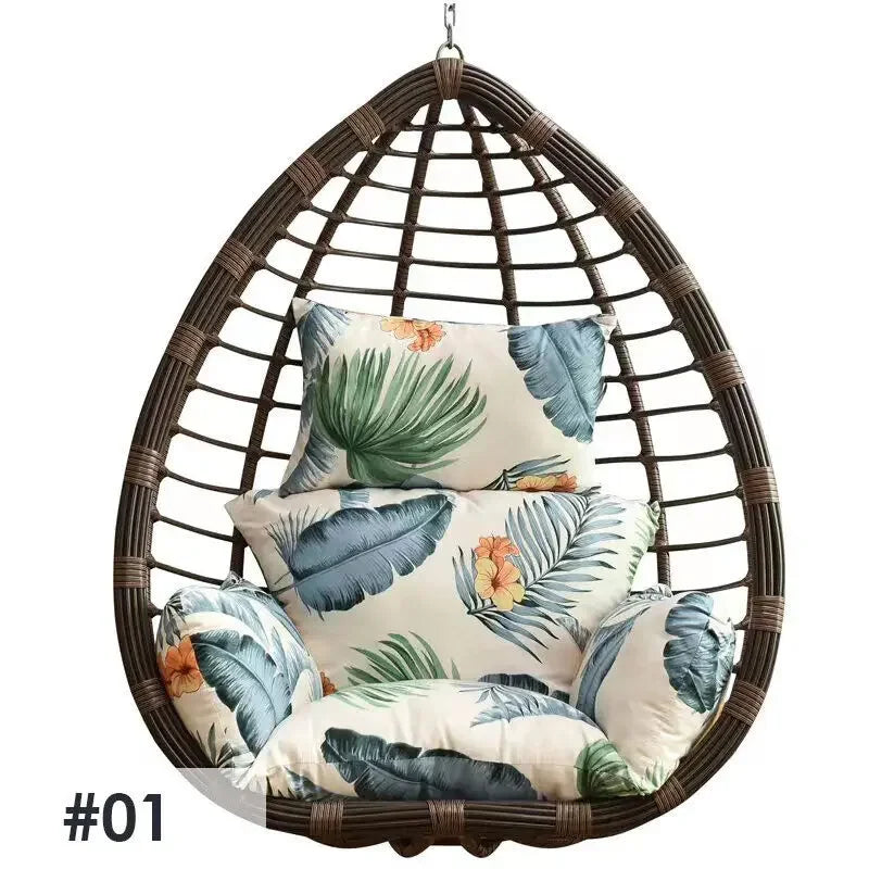 Swing Egg Chair Mat Cushion Cover Outdoor Patio Hanging Seat Home Decor Garden Lounger Cushion Cover (No Filling)